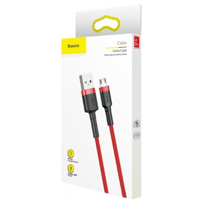 Кабель USB BASEUS Cafule, USB - MicroUSB, 2.4А, 1 м, красный+красный Кабель USB BASEUS Cafule, USB - MicroUSB, 2.4А, 1 м, красный+красный