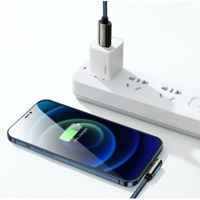 Кабель USB-C BASEUS Legend Series Elbow, Type-C - Lightning, 20W, 2 м, синий Кабель USB-C BASEUS Legend Series Elbow, Type-C - Lightning, 20W, 2 м, синий