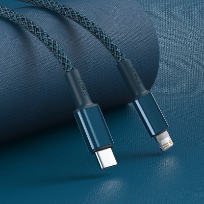 Кабель USB-C BASEUS High Density Braided, Type-C - Lightning, 20W, 1 м, синий Кабель USB-C BASEUS High Density Braided, Type-C - Lightning, 20W, 1 м, синий