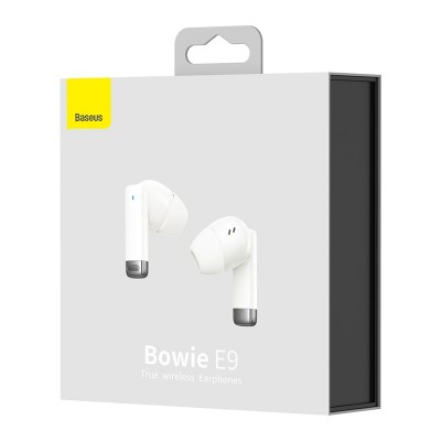 Беспроводные наушники BASEUS Bowie E9, Bluetooth, 40 мАч, белый Беспроводные наушники BASEUS Bowie E9, Bluetooth, 40 мАч, белый