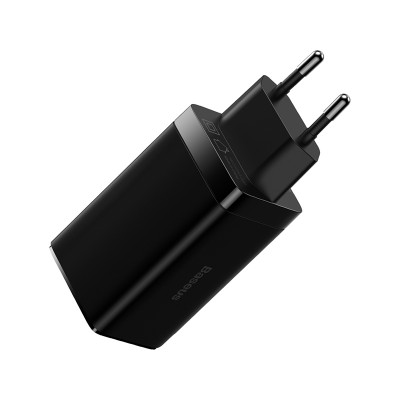Зарядное устройство BASEUS GaN3 Pro USB+2*USB-C + Кабель Type-C-Type-C, 3A, 65W, черный, с кабелем Зарядное устройство BASEUS GaN3 Pro USB+2*USB-C + Кабель Type-C-Type-C, 3A, 65W, черный, с кабелем