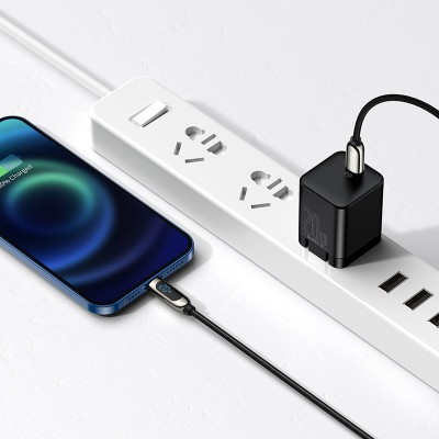 Кабель USB-C BASEUS Display Fast Charging, Type-C - Lightning, 2,22А, 20W, 1 м, черный Кабель USB-C BASEUS Display Fast Charging, Type-C - Lightning, 2,22А, 20W, 1 м, черный
