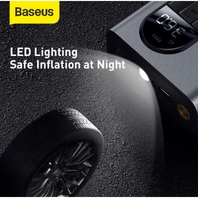Автомобильный компрессор BASEUS Energy Source Inflator Pump, портативный 54Вт, 2.4A, 2400 мАч, тусклый, фонарик, дисплей Автомобильный компрессор BASEUS Energy Source Inflator Pump, портативный 54Вт, 2.4A, 2400 мАч, тусклый, фонарик, дисплей