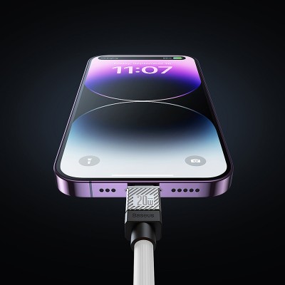 Кабель USB-C BASEUS CoolPlay Series Fast Charging, Type-C - Lightning, 20W, 2 м, белый Кабель USB-C BASEUS CoolPlay Series Fast Charging, Type-C - Lightning, 20W, 2 м, белый