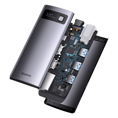 Переходник/Адаптер BASEUS Starjoy Series 8-in-1, Разветвитель, Type-C - 3xUSB3.0+ 2*HDMI+PD+SD/TF, серый Переходник/Адаптер BASEUS Starjoy Series 8-in-1, Разветвитель, Type-C - 3xUSB3.0+ 2*HDMI+PD+SD/TF, серый