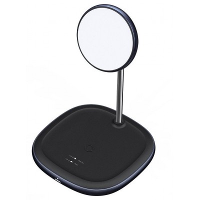 Беспроводное зарядное устройство BASEUS Swan 2-in-1 Wireless Magnetic Charging Bracket + Кабель USB-Type-C, 2A, 10W, чер Беспроводное зарядное устройство BASEUS Swan 2-in-1 Wireless Magnetic Charging Bracket + Кабель USB-Type-C, 2A, 10W, чер