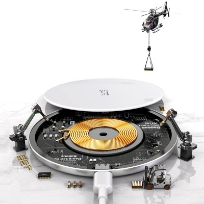 Беспроводное зарядное устройство BASEUS Simple, 2A, 15W, белый, для Type-C Беспроводное зарядное устройство BASEUS Simple, 2A, 15W, белый, для Type-C