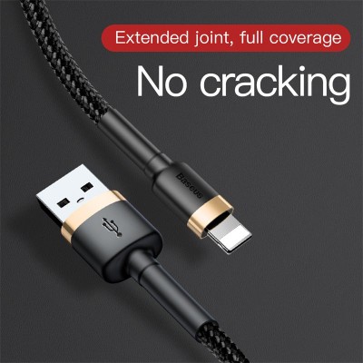 Кабель USB BASEUS Cafule, USB - Lightning, 2А, 3 м, золотой+черный Кабель USB BASEUS Cafule, USB - Lightning, 2А, 3 м, золотой+черный