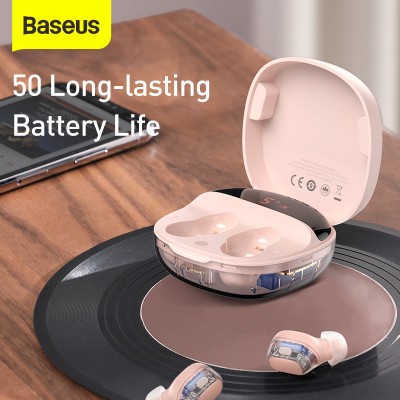 Беспроводные наушники BASEUS Encok WM01 Plus, Bluetooth, 40 мАч, розовый Беспроводные наушники BASEUS Encok WM01 Plus, Bluetooth, 40 мАч, розовый