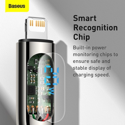 Кабель USB-C BASEUS Display Fast Charging, Type-C - Lightning, 2,22А, 20W, 1 м, черный Кабель USB-C BASEUS Display Fast Charging, Type-C - Lightning, 2,22А, 20W, 1 м, черный