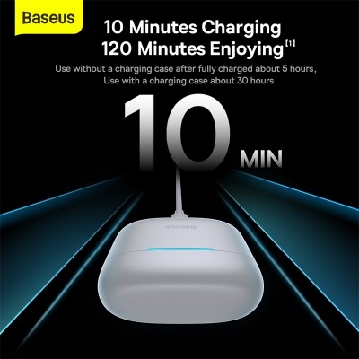 Беспроводные наушники BASEUS Bowie E9, Bluetooth, 40 мАч, белый Беспроводные наушники BASEUS Bowie E9, Bluetooth, 40 мАч, белый