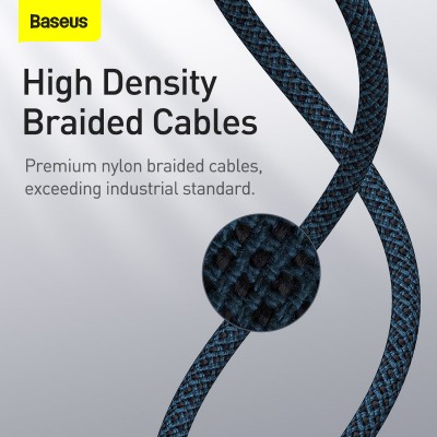Кабель USB-C BASEUS High Density Braided, Type-C - Lightning, 20W, 1 м, синий Кабель USB-C BASEUS High Density Braided, Type-C - Lightning, 20W, 1 м, синий