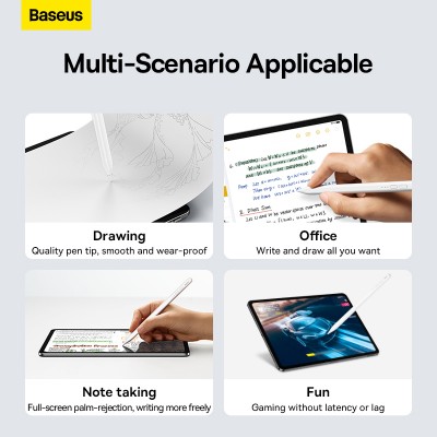 Стилус BASEUS Smooth Writing Active, белый, с индикатором Стилус BASEUS Smooth Writing Active, белый, с индикатором