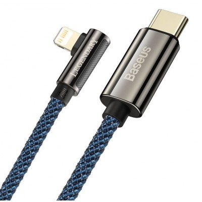 Кабель USB-C BASEUS Legend Series Elbow, Type-C - Lightning, 20W, 2 м, синий Кабель USB-C BASEUS Legend Series Elbow, Type-C - Lightning, 20W, 2 м, синий