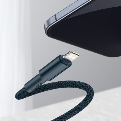 Кабель USB-C BASEUS High Density Braided, Type-C - Lightning, 20W, 1 м, синий Кабель USB-C BASEUS High Density Braided, Type-C - Lightning, 20W, 1 м, синий