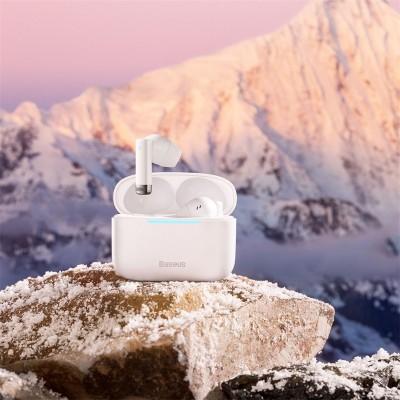 Беспроводные наушники BASEUS Bowie E9, Bluetooth, 40 мАч, белый Беспроводные наушники BASEUS Bowie E9, Bluetooth, 40 мАч, белый