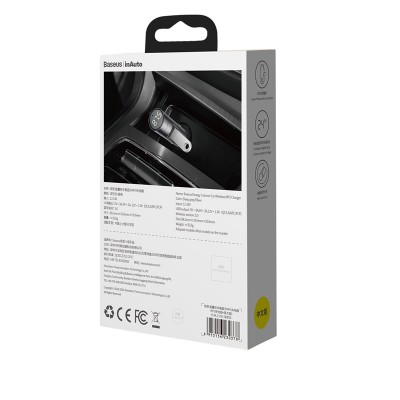 FM - Трансмиттер BASEUS Energy Column Car Wireless MP3, 2*USB, 3A, 18W, темно-серый, с дисплеем FM - Трансмиттер BASEUS Energy Column Car Wireless MP3, 2*USB, 3A, 18W, темно-серый, с дисплеем