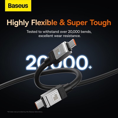 Кабель USB-C BASEUS CoolPlay Series Fast Charging, Type-C - Type-C, 100W, 1 м, черный Кабель USB-C BASEUS CoolPlay Series Fast Charging, Type-C - Type-C, 100W, 1 м, черный