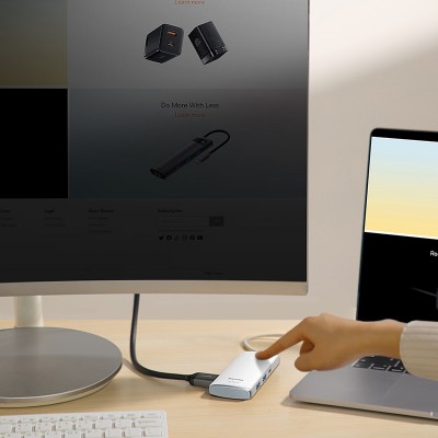 Переходник/Адаптер BASEUS Lite Series 6-Port, Разветвитель, Type-C - 2*USB3.0+HDMI+Type-C Data+SD/TF, белый Переходник/Адаптер BASEUS Lite Series 6-Port, Разветвитель, Type-C - 2*USB3.0+HDMI+Type-C Data+SD/TF, белый