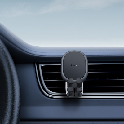 Автомобильный держатель BASEUS Stable Gravitational (Air Outlet version), черный, на воздуховод Автомобильный держатель BASEUS Stable Gravitational (Air Outlet version), черный, на воздуховод