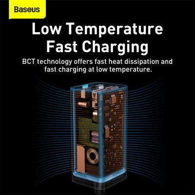 Зарядное устройство BASEUS GaN3 Pro Desktop Fast Charger 2*USB+2*USB-C, 5A, 100W, черный Зарядное устройство BASEUS GaN3 Pro Desktop Fast Charger 2*USB+2*USB-C, 5A, 100W, черный