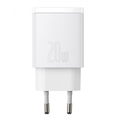 Зарядное устройство BASEUS Compact Quick Charger USB+Type-C, 3A, 20W, белый Зарядное устройство BASEUS Compact Quick Charger USB+Type-C, 3A, 20W, белый