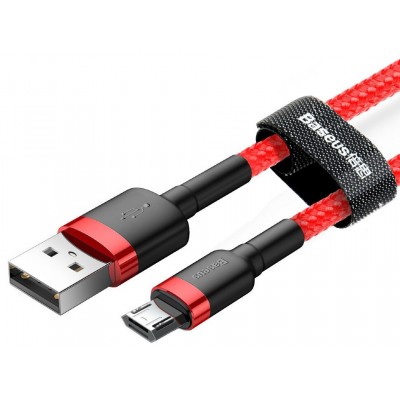 Кабель USB BASEUS Cafule, USB - MicroUSB, 2.4А, 1 м, красный+красный Кабель USB BASEUS Cafule, USB - MicroUSB, 2.4А, 1 м, красный+красный