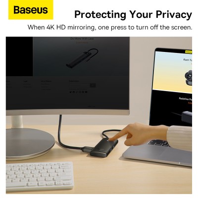 Переходник/Адаптер BASEUS Lite Series 6-Port, Разветвитель, Type-C - 2*USB3.0+HDMI+PD+SD/TF, черный Переходник/Адаптер BASEUS Lite Series 6-Port, Разветвитель, Type-C - 2*USB3.0+HDMI+PD+SD/TF, черный