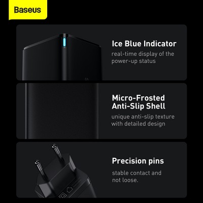Зарядное устройство BASEUS GaN3 Pro USB+2*USB-C + Кабель Type-C-Type-C, 3A, 65W, черный, с кабелем Зарядное устройство BASEUS GaN3 Pro USB+2*USB-C + Кабель Type-C-Type-C, 3A, 65W, черный, с кабелем