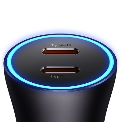 Автомобильное зарядное устройство BASEUS Golden Contactor Max Dual Fast Charger, 2*USB-C, 5A, 40W, темно-серый Автомобильное зарядное устройство BASEUS Golden Contactor Max Dual Fast Charger, 2*USB-C, 5A, 40W, темно-серый