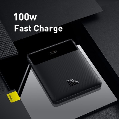 Портативный аккумулятор BASEUS Blade Power Digital Display Fast Charging 100W, 5A, 20000 мА⋅ч, черный, с дисплеем Портативный аккумулятор BASEUS Blade Power Digital Display Fast Charging 100W, 5A, 20000 мА⋅ч, черный, с дисплеем