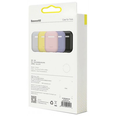 Чехол BASEUS Ultrathin для Airpods 1/2, серый Чехол BASEUS Ultrathin для Airpods 1/2, серый