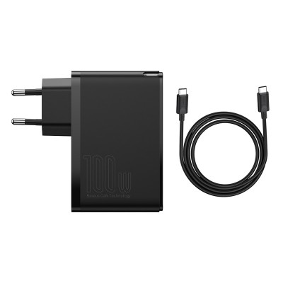 Зарядное устройство BASEUS GaN2 Pro Quick Charger 2*USB+2*USB-C, 5A, 100W, черный Зарядное устройство BASEUS GaN2 Pro Quick Charger 2*USB+2*USB-C, 5A, 100W, черный
