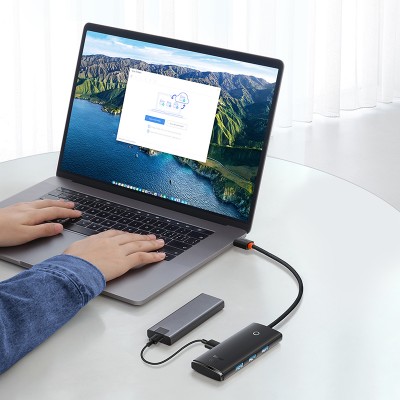 Переходник/Адаптер BASEUS Lite Series 4-Port, Разветвитель, USB - 4xUSB3.0, черный, кабель 0,25см Переходник/Адаптер BASEUS Lite Series 4-Port, Разветвитель, USB - 4xUSB3.0, черный, кабель 0,25см