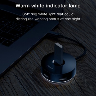 Переходник/Адаптер BASEUS Round Box, Разветвитель, USB - 1xUSB3.0 + 3xUSB2.0, 25 см, черный Переходник/Адаптер BASEUS Round Box, Разветвитель, USB - 1xUSB3.0 + 3xUSB2.0, 25 см, черный