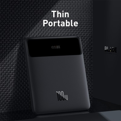 Портативный аккумулятор BASEUS Blade Power Digital Display Fast Charging 100W, 5A, 20000 мА⋅ч, черный, с дисплеем Портативный аккумулятор BASEUS Blade Power Digital Display Fast Charging 100W, 5A, 20000 мА⋅ч, черный, с дисплеем