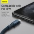 Кабель USB-C BASEUS High Density Braided, Type-C - Lightning, 20W, 1 м, синий Кабель USB-C BASEUS High Density Braided, Type-C - Lightning, 20W, 1 м, синий