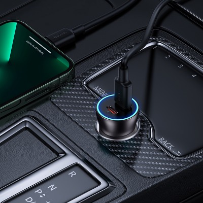 Автомобильное зарядное устройство BASEUS Golden Contactor Max Dual Fast Charger, 2*USB-C, 5A, 40W, темно-серый Автомобильное зарядное устройство BASEUS Golden Contactor Max Dual Fast Charger, 2*USB-C, 5A, 40W, темно-серый