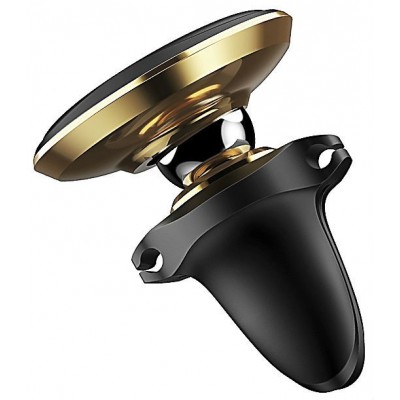 Автомобильный держатель BASEUS Magnetic Air Vent, магнитный, золотой, на воздуховод, компактный, кожаный Автомобильный держатель BASEUS Magnetic Air Vent, магнитный, золотой, на воздуховод, компактный, кожаный