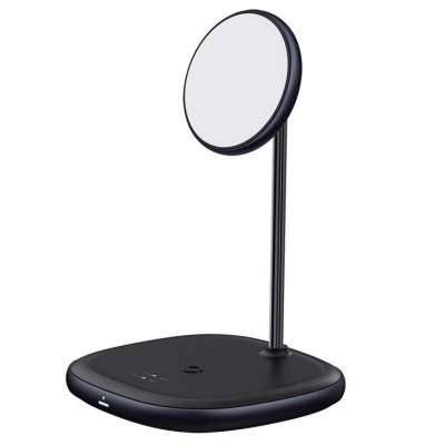Беспроводное зарядное устройство BASEUS Swan 2-in-1 Wireless Magnetic Charging Bracket + Кабель USB-Type-C, 2A, 10W, чер Беспроводное зарядное устройство BASEUS Swan 2-in-1 Wireless Magnetic Charging Bracket + Кабель USB-Type-C, 2A, 10W, чер
