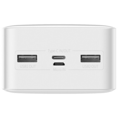 Портативный аккумулятор BASEUS Bipow Digital Display 15W, 3A, 30000 мА⋅ч, белый Портативный аккумулятор BASEUS Bipow Digital Display 15W, 3A, 30000 мА⋅ч, белый