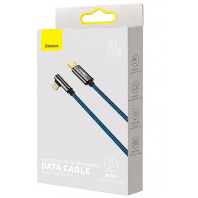 Кабель USB-C BASEUS Legend Series Elbow, Type-C - Lightning, 20W, 2 м, синий Кабель USB-C BASEUS Legend Series Elbow, Type-C - Lightning, 20W, 2 м, синий