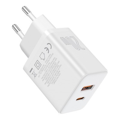 Зарядное устройство BASEUS Cube Fast Charger USB+Type-C, 20W, белый Зарядное устройство BASEUS Cube Fast Charger USB+Type-C, 20W, белый