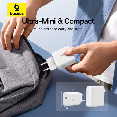 Зарядное устройство BASEUS Cube Fast Charger USB+Type-C, 20W, белый Зарядное устройство BASEUS Cube Fast Charger USB+Type-C, 20W, белый