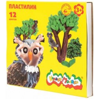 Пластилин для детского творчества, со стеком. 12 цветов, 180 г. (ПКМ12) Пластилин для детского творчества, со стеком. 12 цветов, 180 г. (ПКМ12)