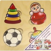 Развивающая доска "Больше-меньше. Игрушки", дерево (7910)
