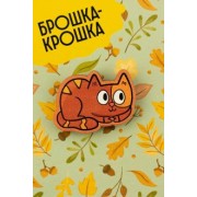 Значок деревянный "Кошка"