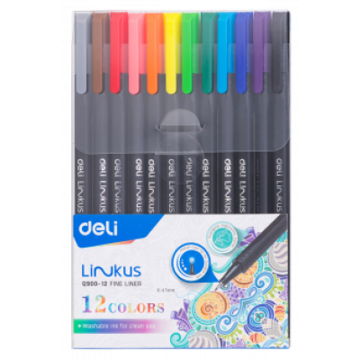 Набор ручек капиллярных 12 штук 0.45 мм LINKUS (EQ900-12) Набор ручек капиллярных 12 штук 0.45 мм LINKUS (EQ900-12)