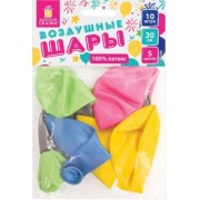 Шары воздушные (10 штук, 30 см, 5 цветов, перламутровые) (105014)