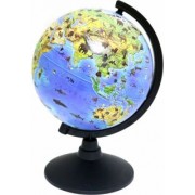 Глобус Земли зоогеографический, детский, диаметр 21 см, на черной подставке (К012100204)